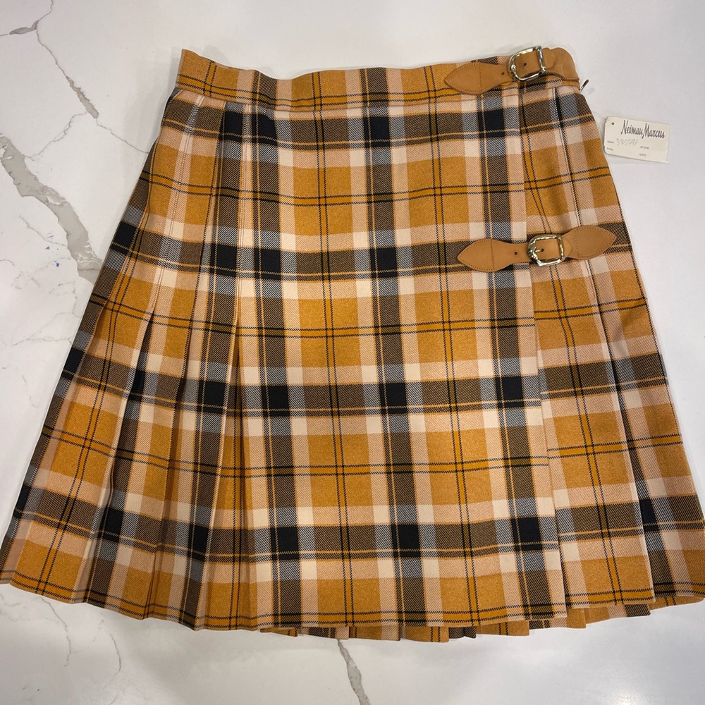 NWT Vintage Clueless 90s Neiman Marcus Women's Plaid Wrap Skirt Kilt Size 2/4